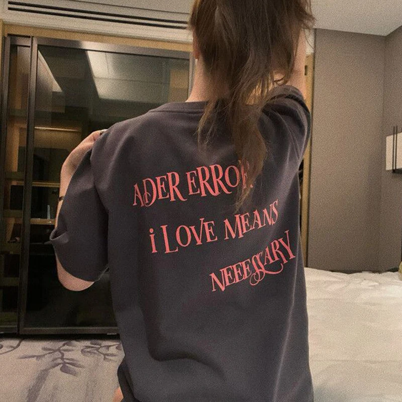 

ADER Error T Shirt Men Women Summer Korean Fashion Sweat Top Tees Oversize Casual Cotton outfits Female Costume Y2k T-shirts Hot