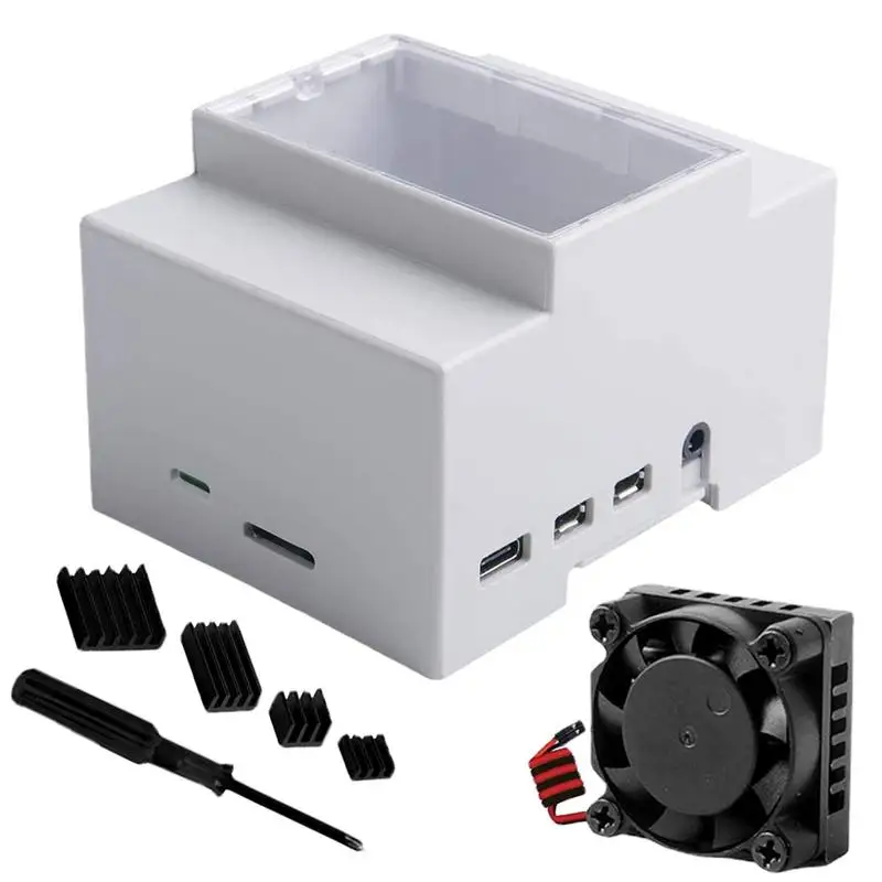 

4 Model B Case White Protective Case Enclosure For 4 Cooling Case With Integrated Cooling Fan Case Kit