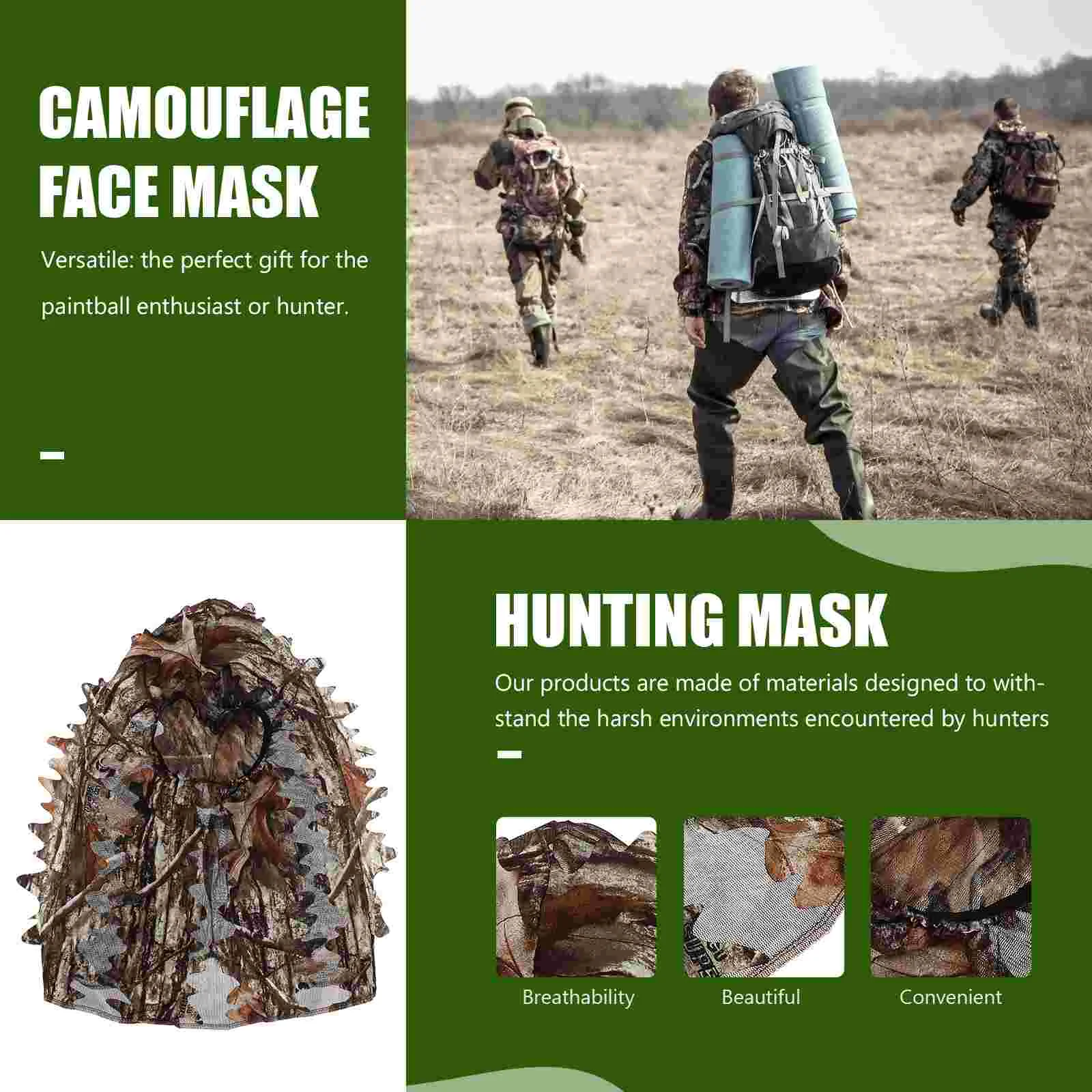 Камуфляжная тонкая секция дышащие листья 3D камуфляжная маска для лица охотничьи