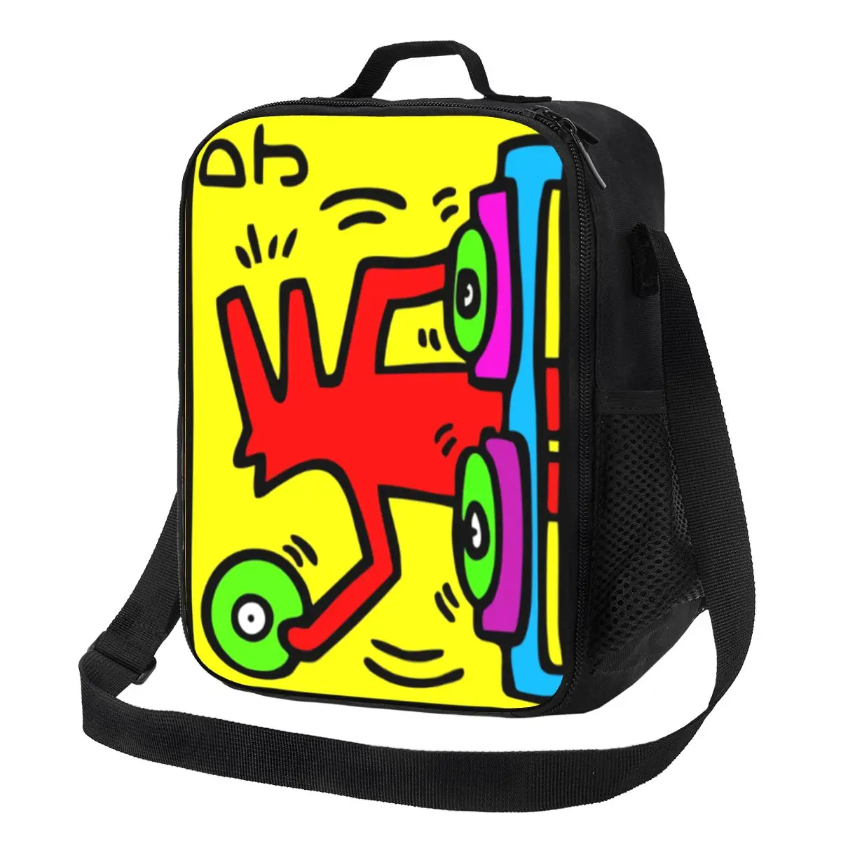 

Abstract Haring Ppp Art Insulated Lunch Bag for Outdoor Picnic Keith Geometric Graffiti Thermal Cooler Bento Box Women Kids