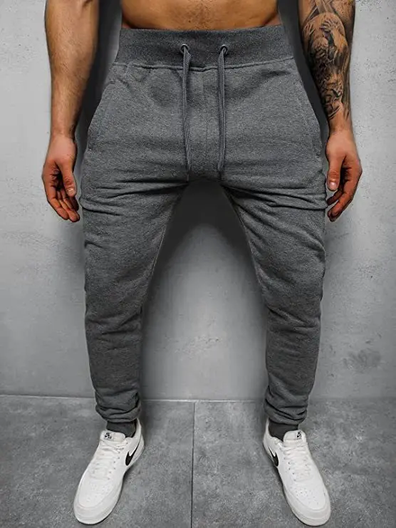 

2022 Spring and Autumn Men's Plain Flannelette Trousers Casual Sports Pants