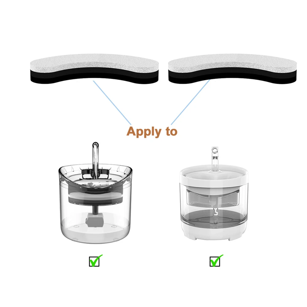 8Pcs Cat Water Fountain Replacement Filter Elements Activated Carbon for Cats Dogs Pet Drinking Bowl Dispenser Auto Feeder |