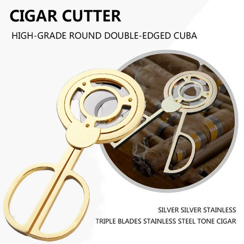 Тройной 3-лезвийный тон из нержавеющей стали резак для сигар карманный нож
