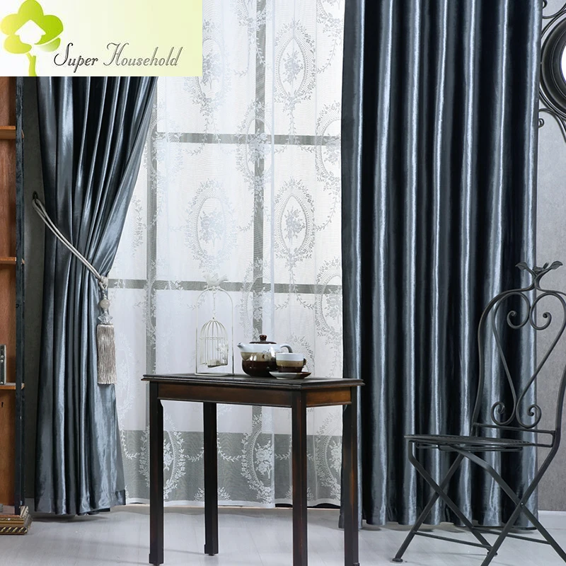 

European Flannel Velvet Curtains For Bedroom Luxury Solid Color Curtain for Living Room Window Drapes Finished Blinds