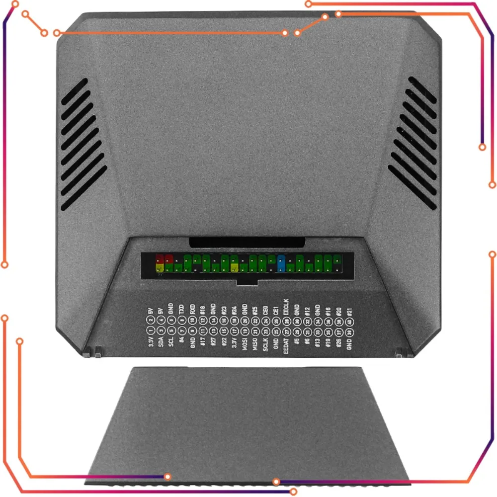 Фото Корпус MICROBOT V2, металлический алюминиевый корпус, съемная крышка GPIO, металлический корпус с пассивным охлаждением для Raspberry Pi 4B №1