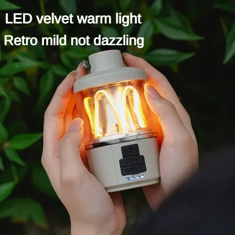 Уличный светодиодный ремешок для кемпинга фонарь из ТПК перезаряжаемый двойной