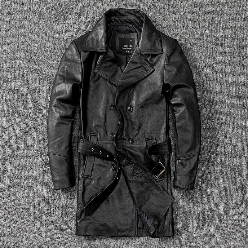 

Men Long Korean Genuine Leather Style Jacket Cowhide Coat Plus Size Jackets 5xl Spring Autumn 2023 Chaquetas Hombre Pph3676