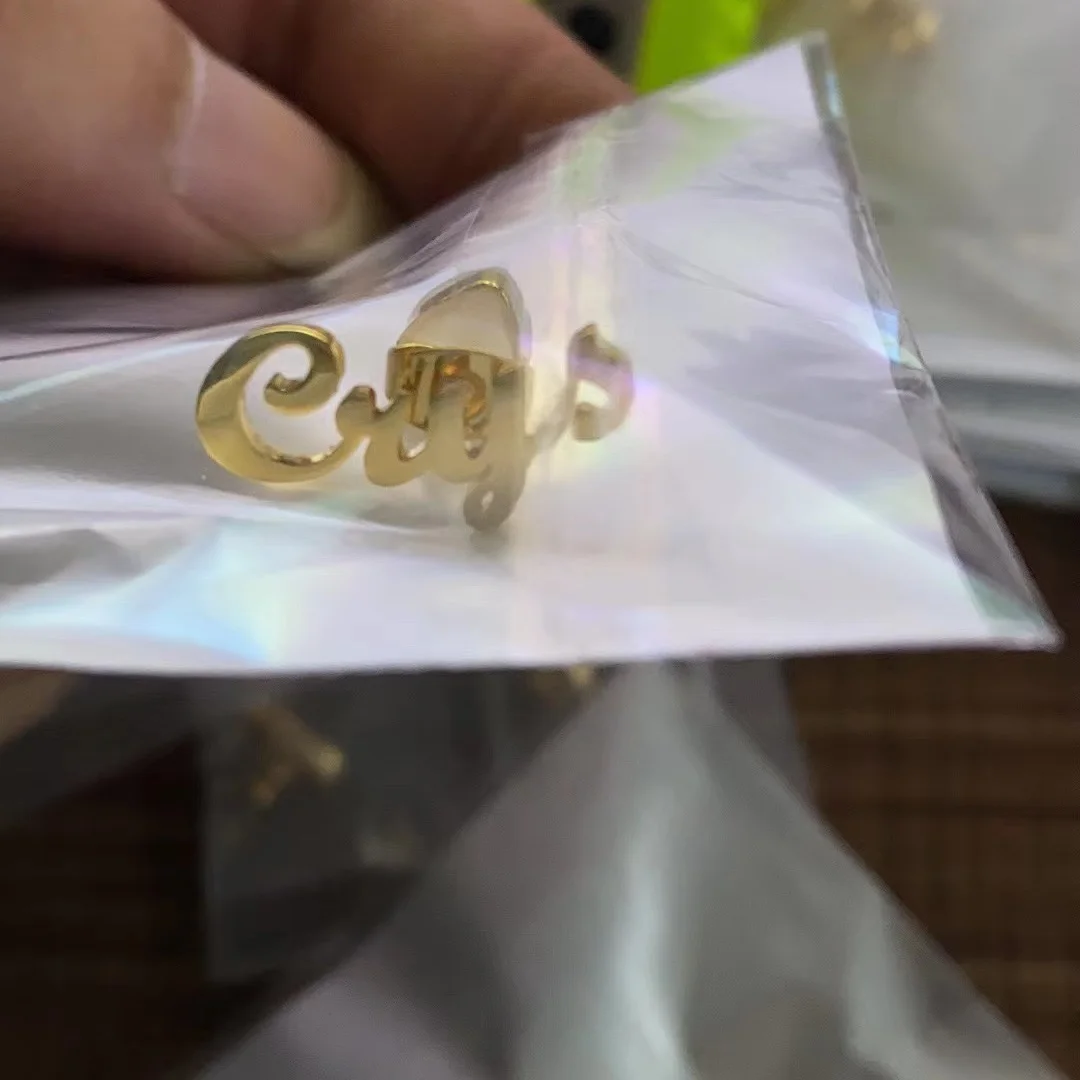 Custom Name Earrings Personalized Double Layer Nameplate Stud Earring Women Letter Customized Name Earrings Hiphop Women Jewelry