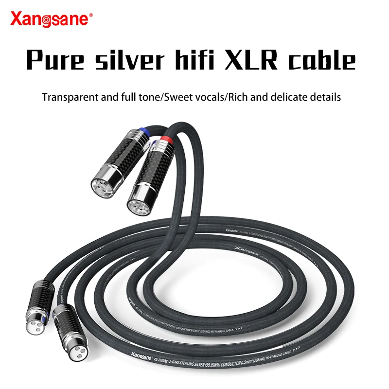 Кабель xangразный hifi xlr 4N чистый серебристый 2*0 5 мм² усилитель звуковая карта