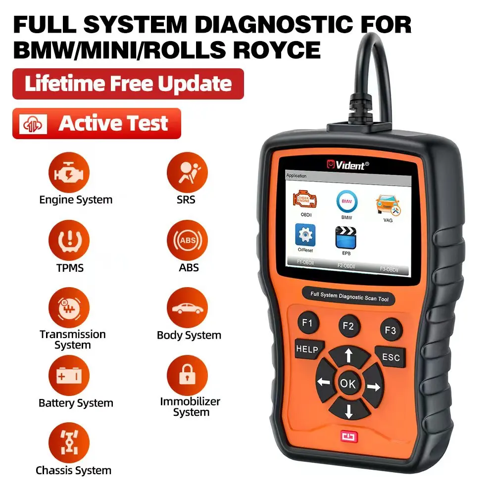 Сканер Vident V302pro Obd2 для Bmw диагностика всех систем кодирование ЭБУ двунаправленное