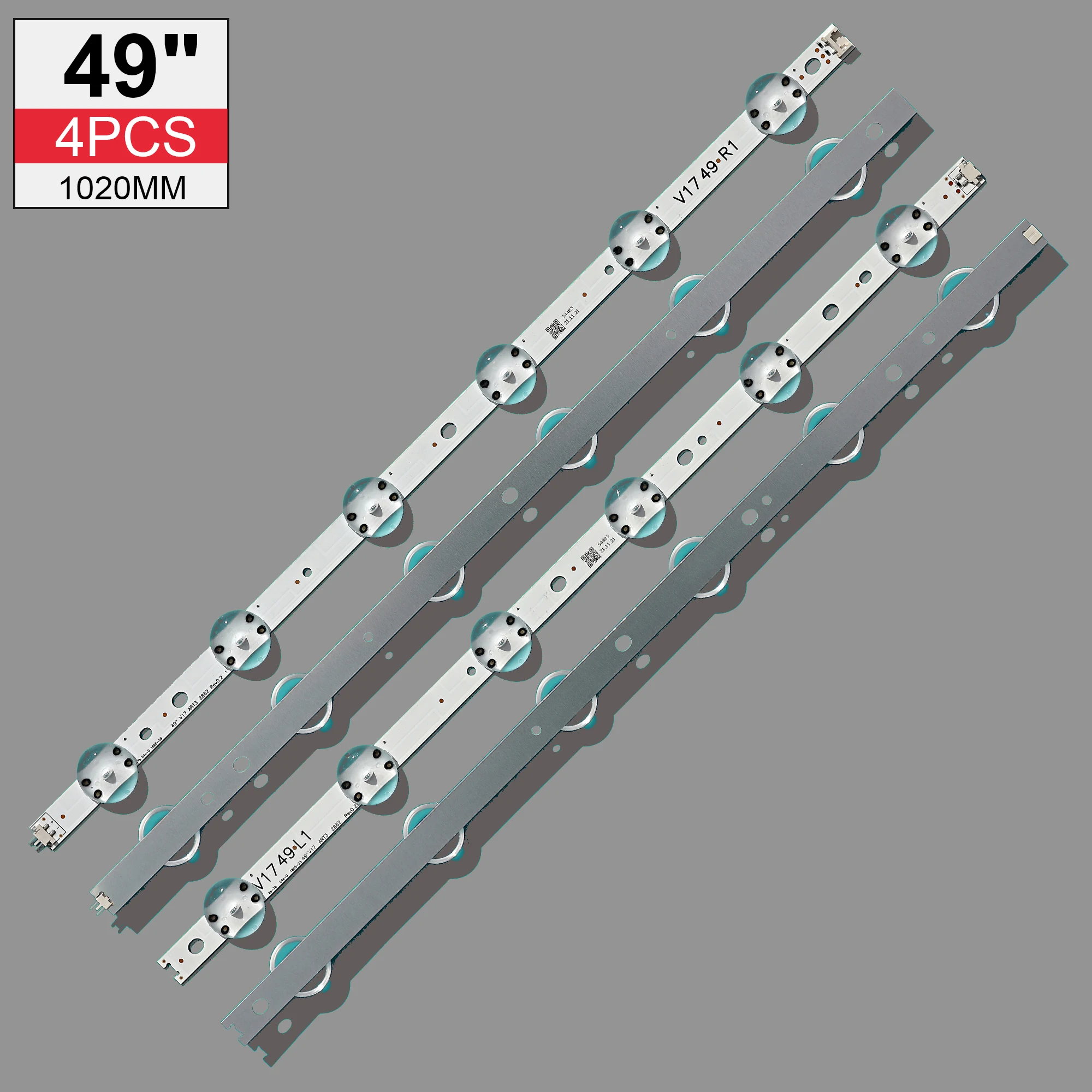 1020mm New Kit 4 PCS LED strip For LIG 49UV340C 49UJ6565 49UJ670V V17 49 R1 L1 ART3 2862 2863 6916L-2862A 6916L-2863A tv parts