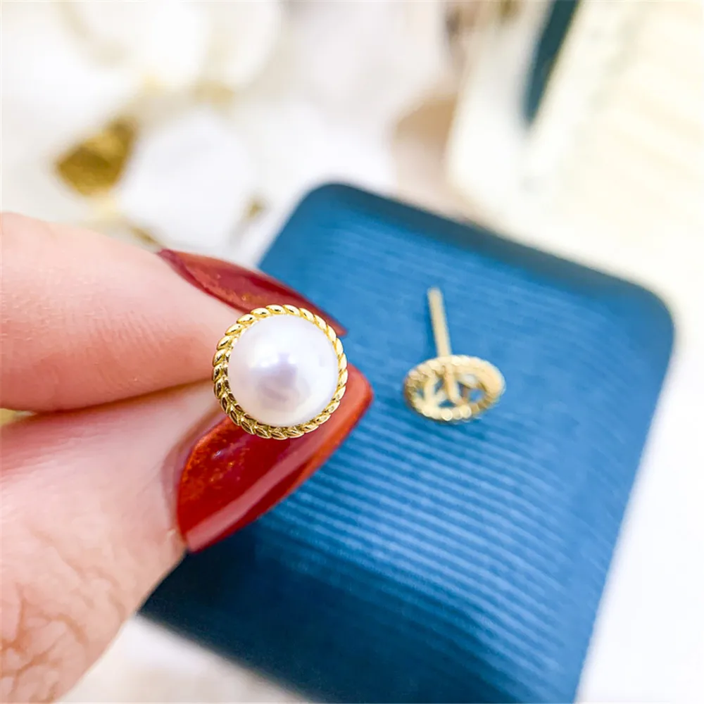 

Plated Gold Earrings Mountings Pearl Ear Wires Earrings Hook Findings Settings for DIY Stud Earrings Jewelry Making