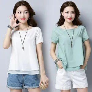 

2023 Women Short Sleeve mint Shirt Top Garment