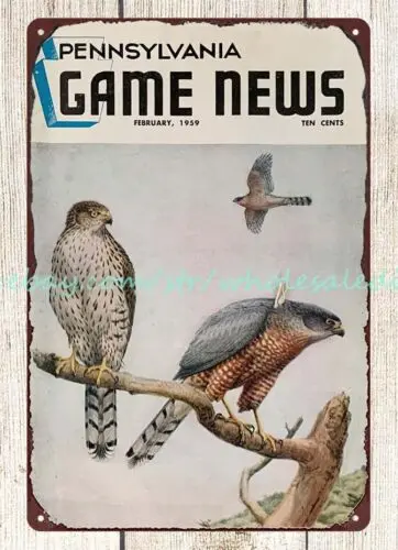1959 птицы Пенсильвания игра новости металлический жестяной знак значки в стиле