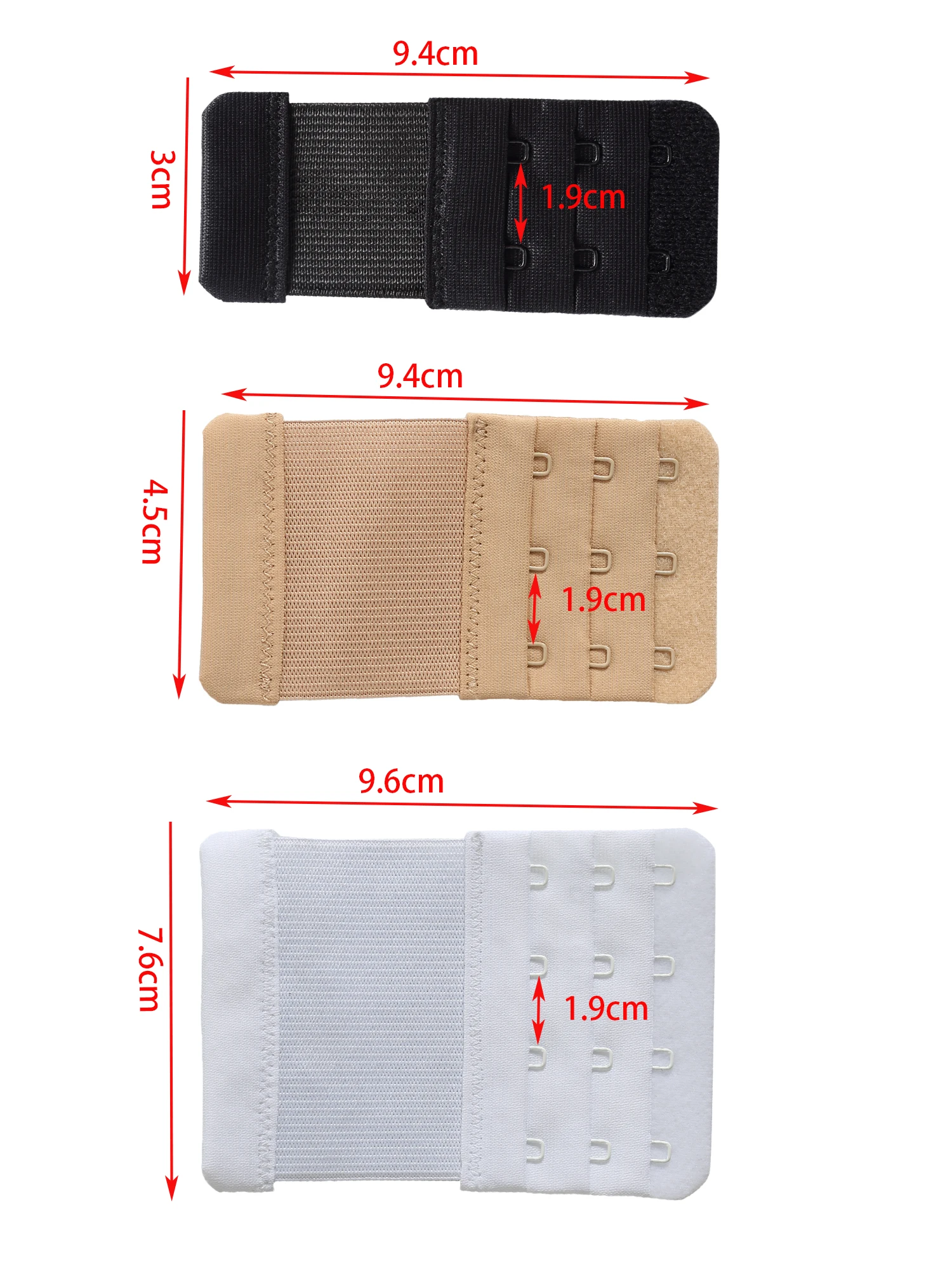 3 шт. женские эластичные Удлинители для бюстгальтера