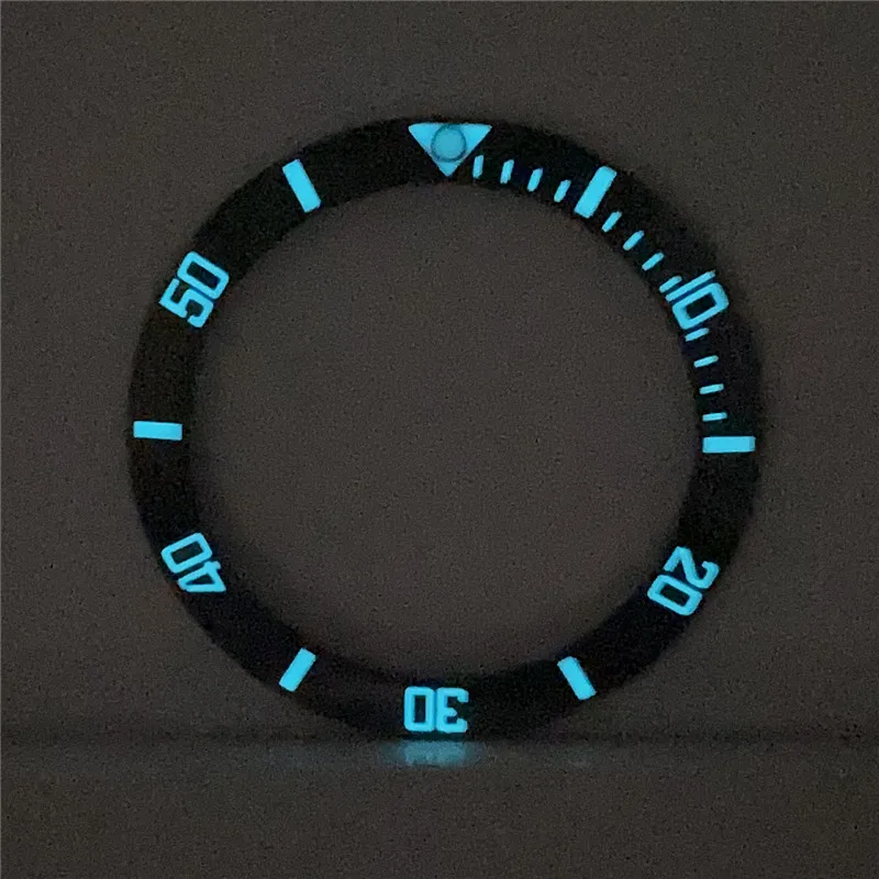 Smooth 38mm 40mm BGW9 Luminous Ceramic Bezel Insert For Seiko Rlx Submarine Gmt Skx007 Seahorse 300m Watch Ring Insert MOD Parts
