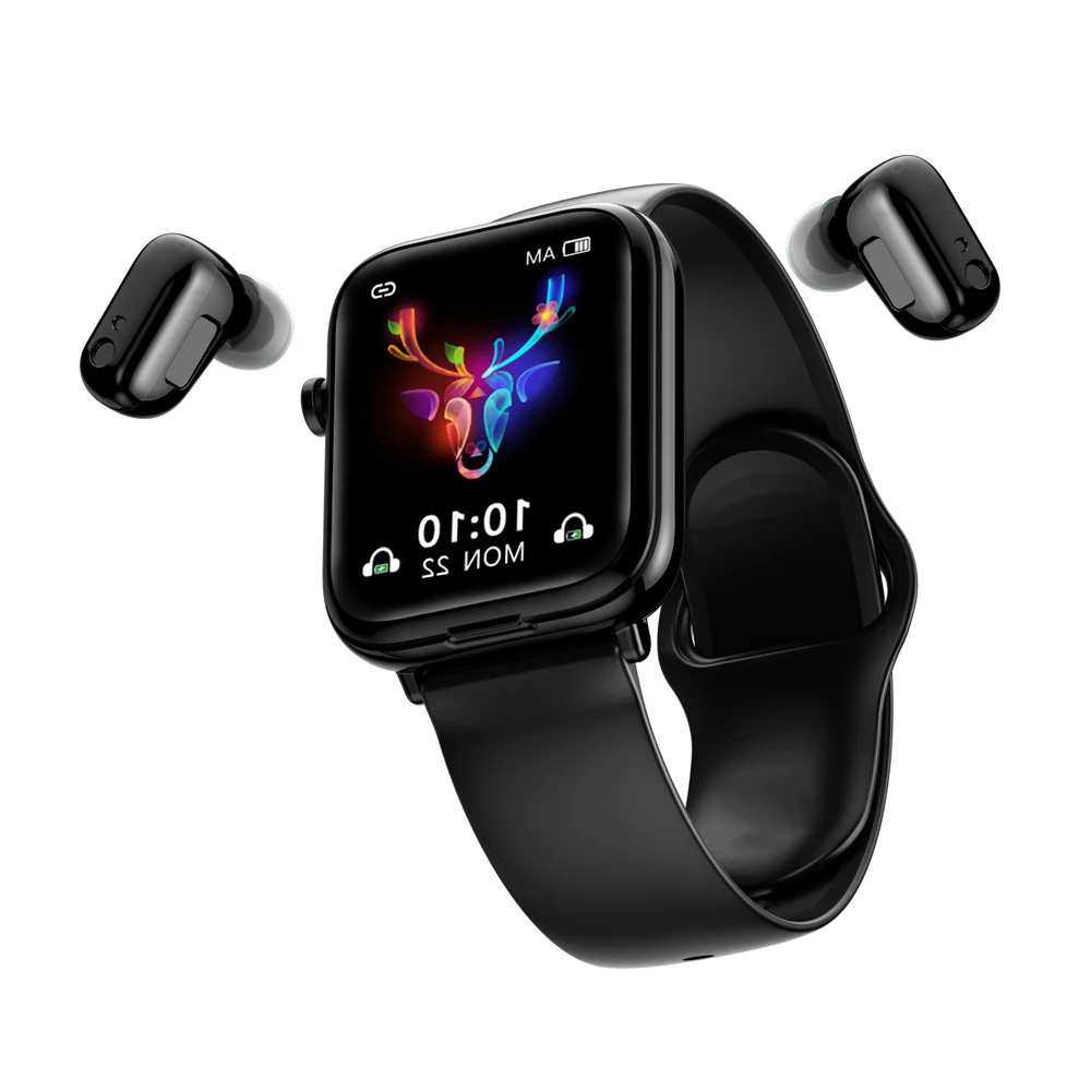 Best 2 في 1 ساعة ذكية X8 TWS سماعة لاسلكية مقاوم للماء HD شاشة معدل ضربات القلب مراقبة ضغط الدم اللياقة البدنية على مدار الساعة لنظام أندرويد IOS