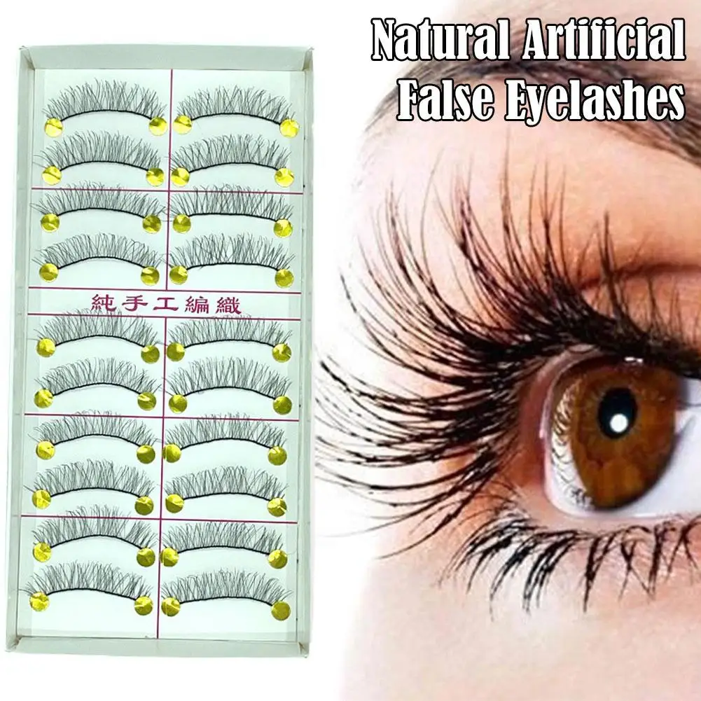 

10 Pairs Of Korean Hot Fake Eyelashes Long Thick Soft Hand-made Fake Eyelash Makeup Extension Natural Imitation Eyelashes