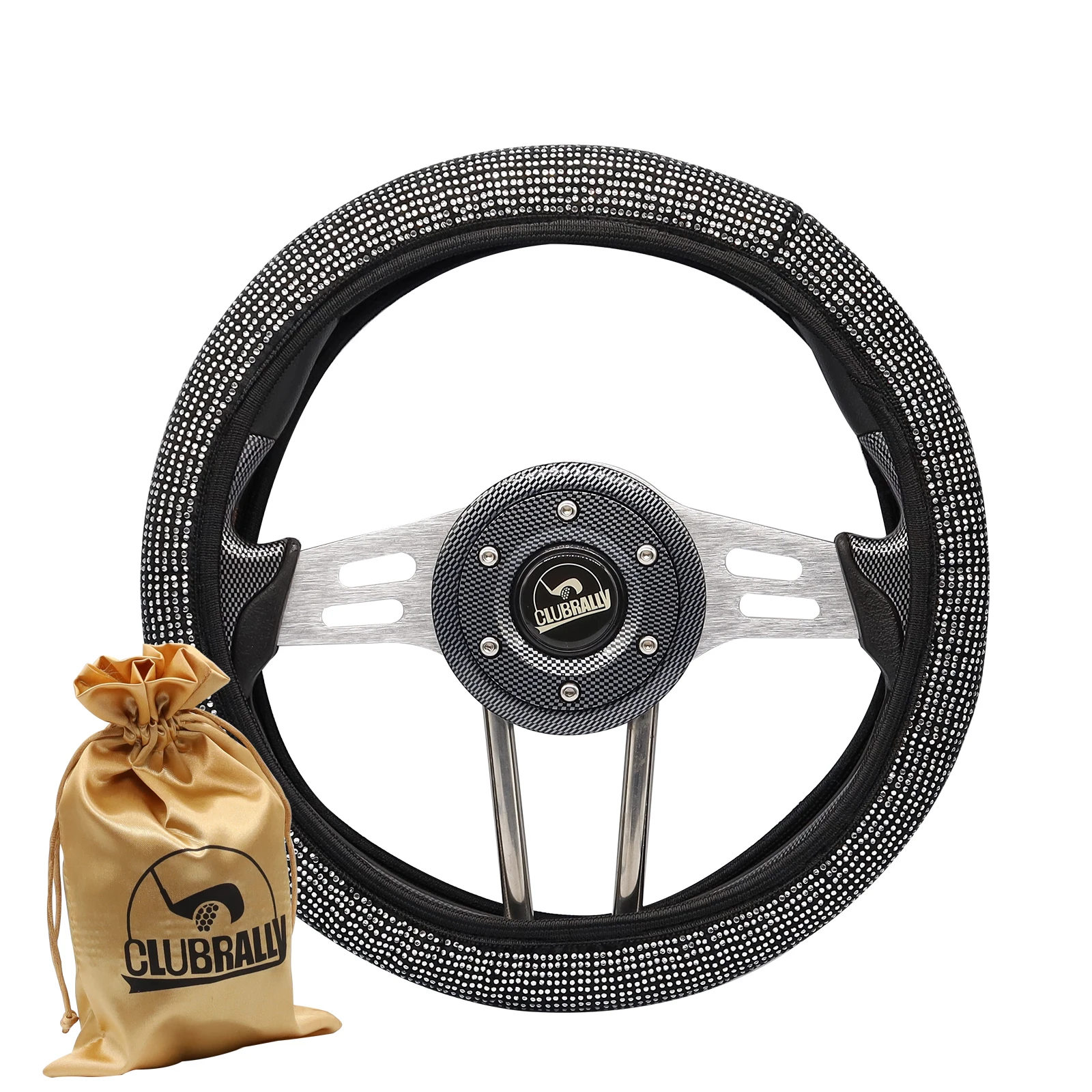 

Color Shiny Crystal Diamond Rhinest Universal Golf Cart 13 to 14 inches Steering Wheel Cover Colorful For Club Car /EZGO /YAMAHA