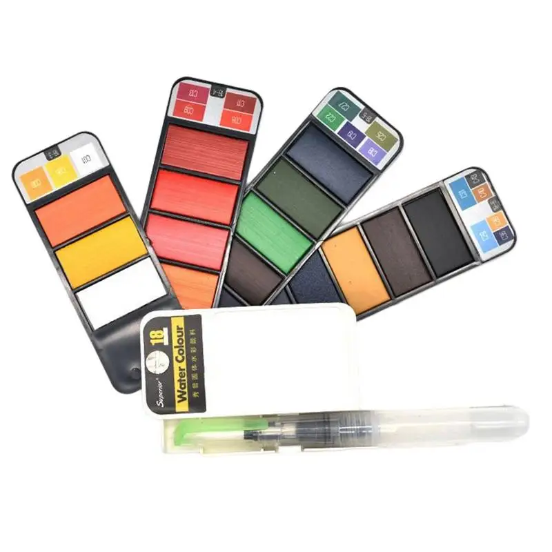 

Travel Watercolor Set Water Color Paints For Kids Foldable Watercolor Paint Set Vivid Colors In Portable Box For Artists Amateur