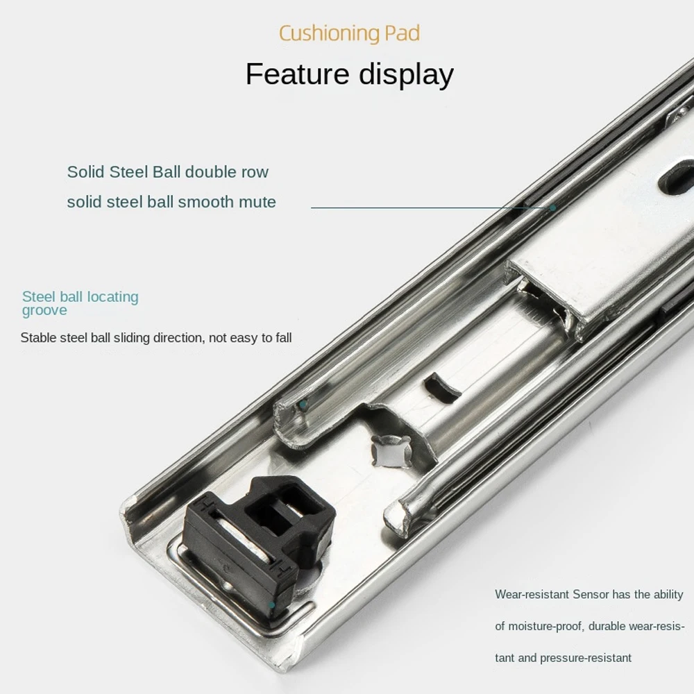 Направляющие для ящиков повышенной прочности 10-22 дюйма с замком Трехсекционные