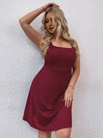 earo sleeveless mini dress womens plus size tank a line wine red 4xl oversized 2022 summer sexy casual evening party dresses