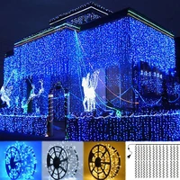 light chain led lcicle string lights christmas fairy lights garland outdoor home for weddingpartycurtaingarden decoration