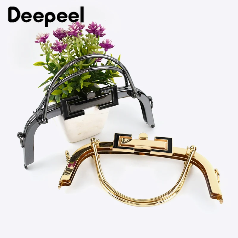 Deepeel 1/2pcs 10*20.5cm Metal Purse Kiss Clasp Bag Lock Frame Buckle Wallet Handle Women DIY Sewing Coin  Hardware Accessory