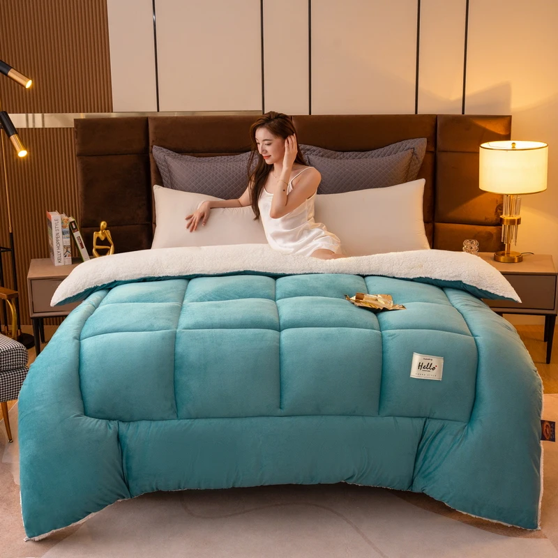 Autumn and winter quilt vacuum lamb's wool thickened warm dormitory shipping student bedding