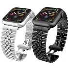 Металлический ремешок для Apple Watch Series 7 6 5 4 SE, браслет из нержавеющей стали для iWatch band 45 мм 41 мм 44 мм 42 мм 40 мм 38 мм Correa