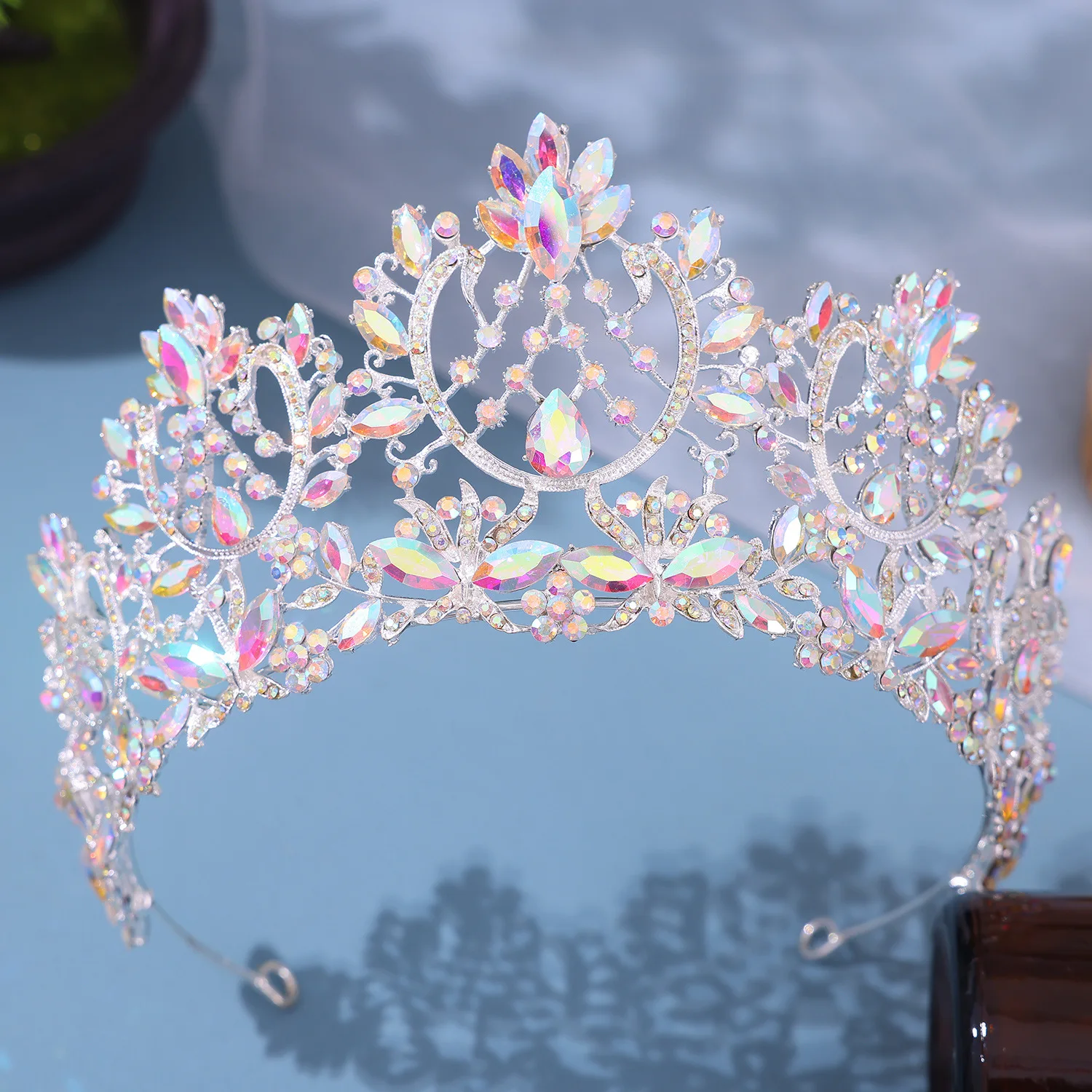 Роскошная большая тиара KMVEXO в стиле барокко с кристаллами AB корона для невесты