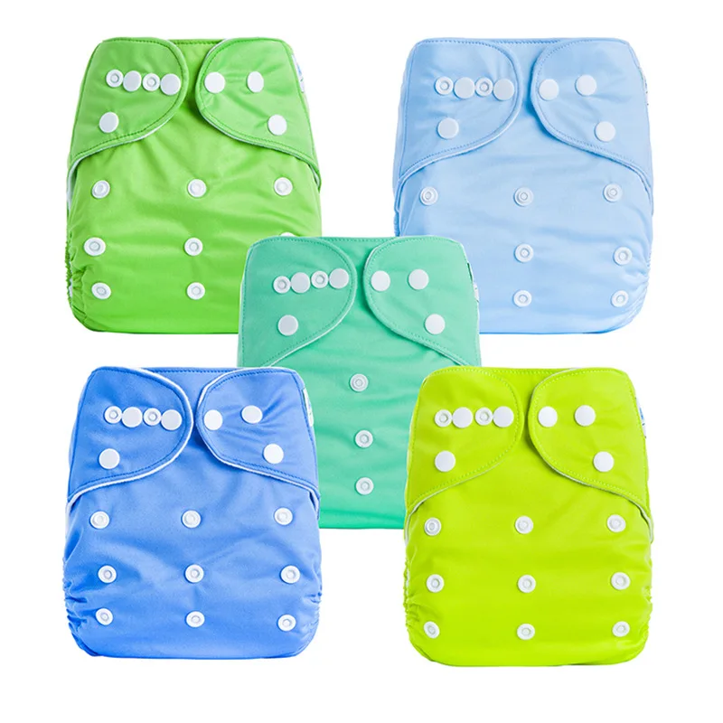 New Design Solid Color Baby Diaper Cloth Diaper Cover Reusable Nappies Machine Washable Baby Nappy for 3-5 Kg