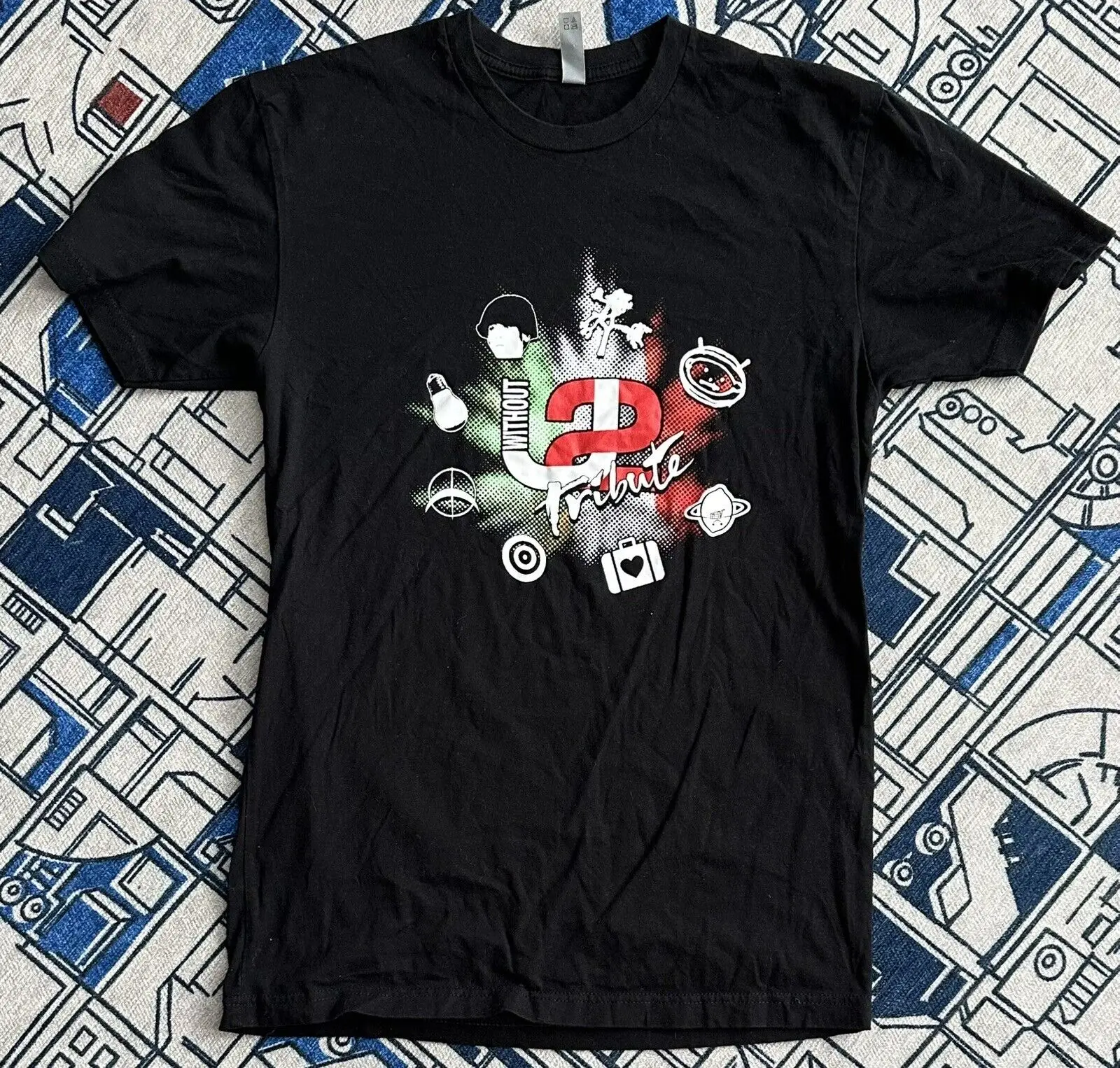 Без U2 Tribute Band концертная черная футболка размер мужской маленький бесплатная