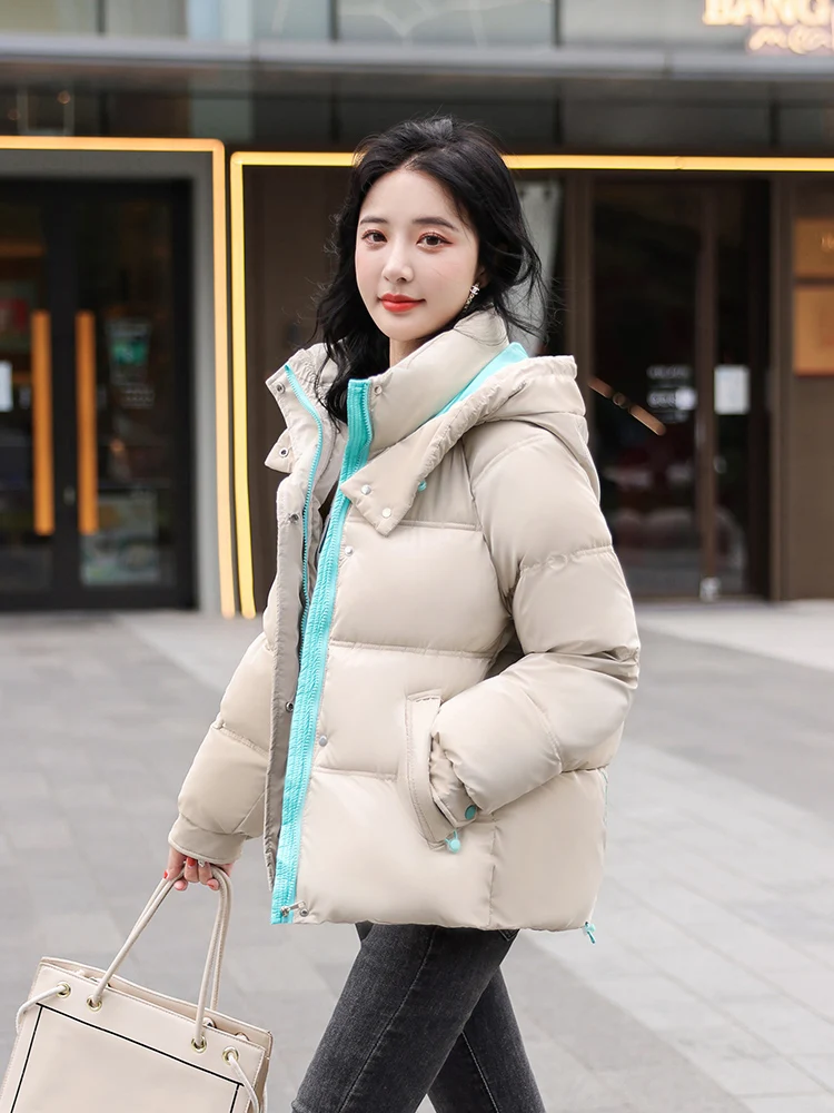 Korean Style Winter Women parka Big Pockets Hooded Oversized Female Loose Coat Padded Outerwear Jacket Clothing