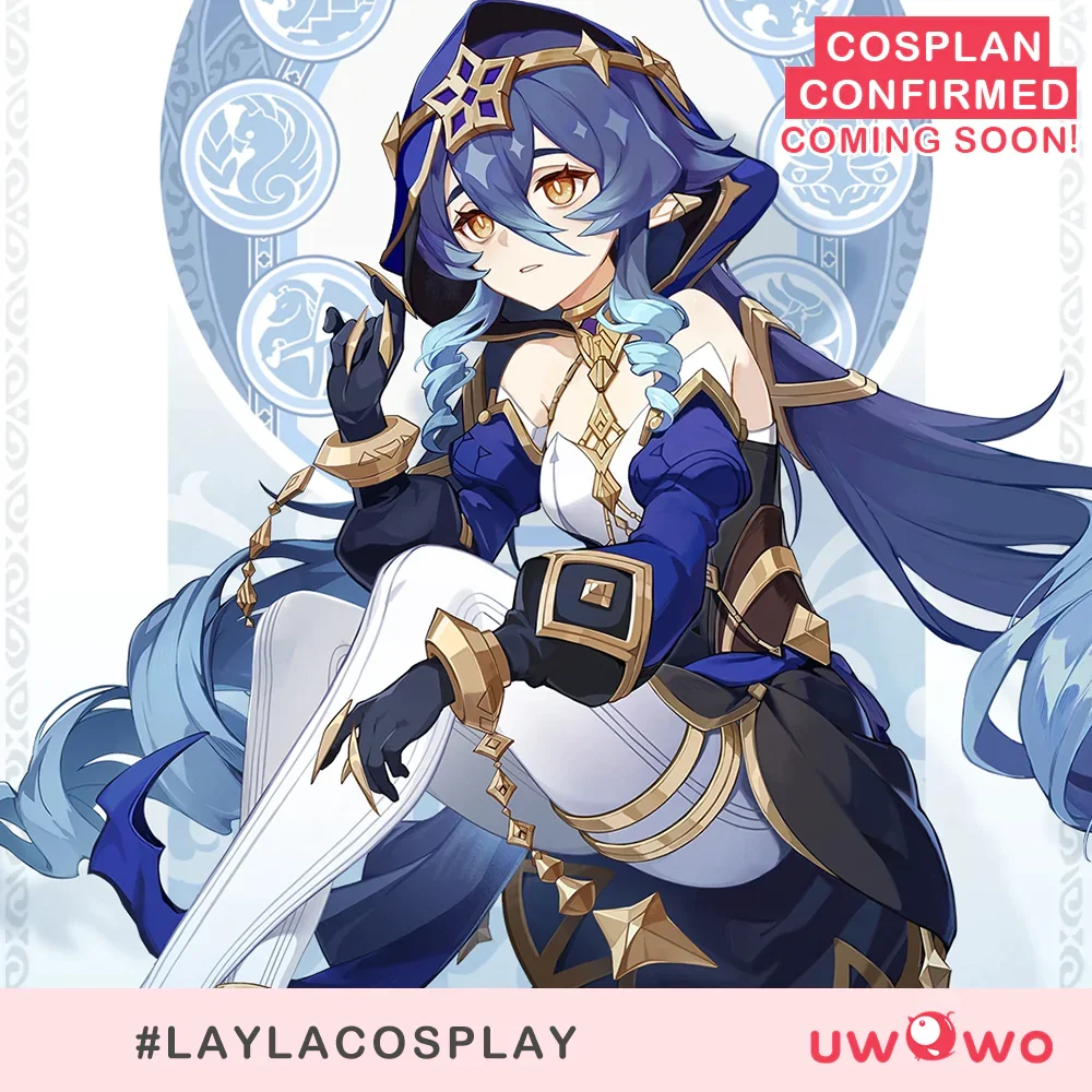 

$1 депозит = купон $8 UWOWO Genshin Impact Layla Sumeru Cryo женские костюмы для косплея