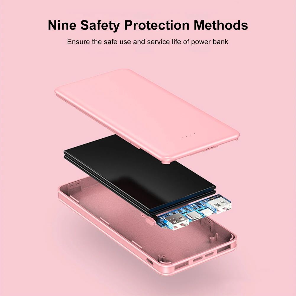 Портативное зарядное устройство 20000 мАч легкий внешний аккумулятор для телефона