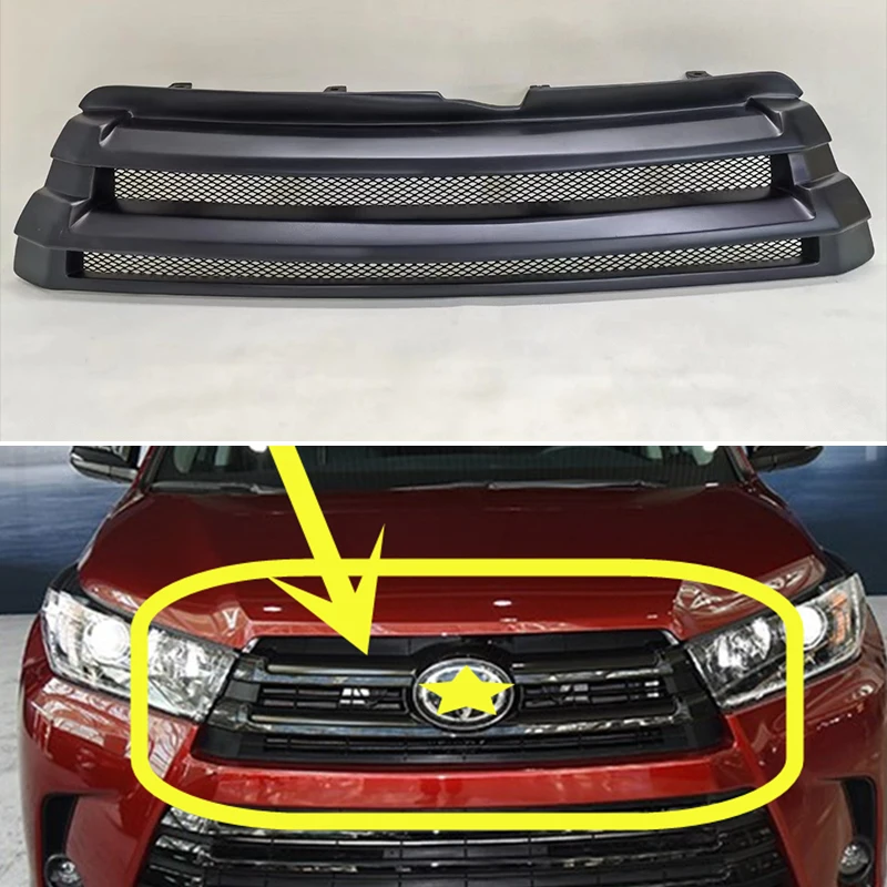 

For Toyota Highlander 2018 2019 2020 2021 Year Racing Grille Front Bumper Grill Body Kit Accessories