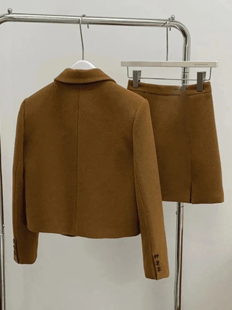 Женский офисный костюм-двойка Sungtin корейский стиль шерстяной Блейзер