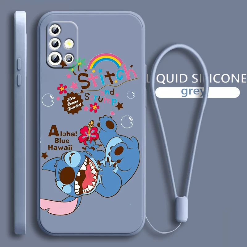 

Lilo Stitch Angel Cute For Samsung Galaxy A71 A51 A81 A91 A41 A31 A21S A11 A01 A50 A30 A20S 4G 5G Liquid Rope Phone Case Fundas