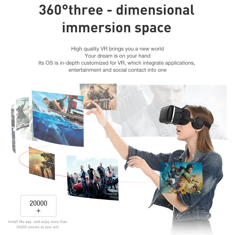 3D шлем SHINECON очки виртуальной реальности гарнитура для Google Cardboard мобильный