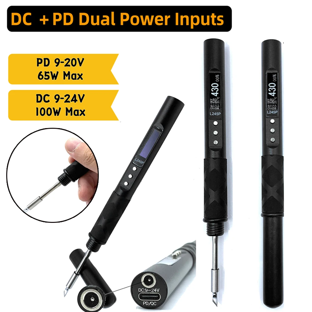 

Portable L245P Smart Solder Pen PD 65W Electric Soldering Iron OLED Digital DC 90W Mini Soldering Iron Station Electronic Repair