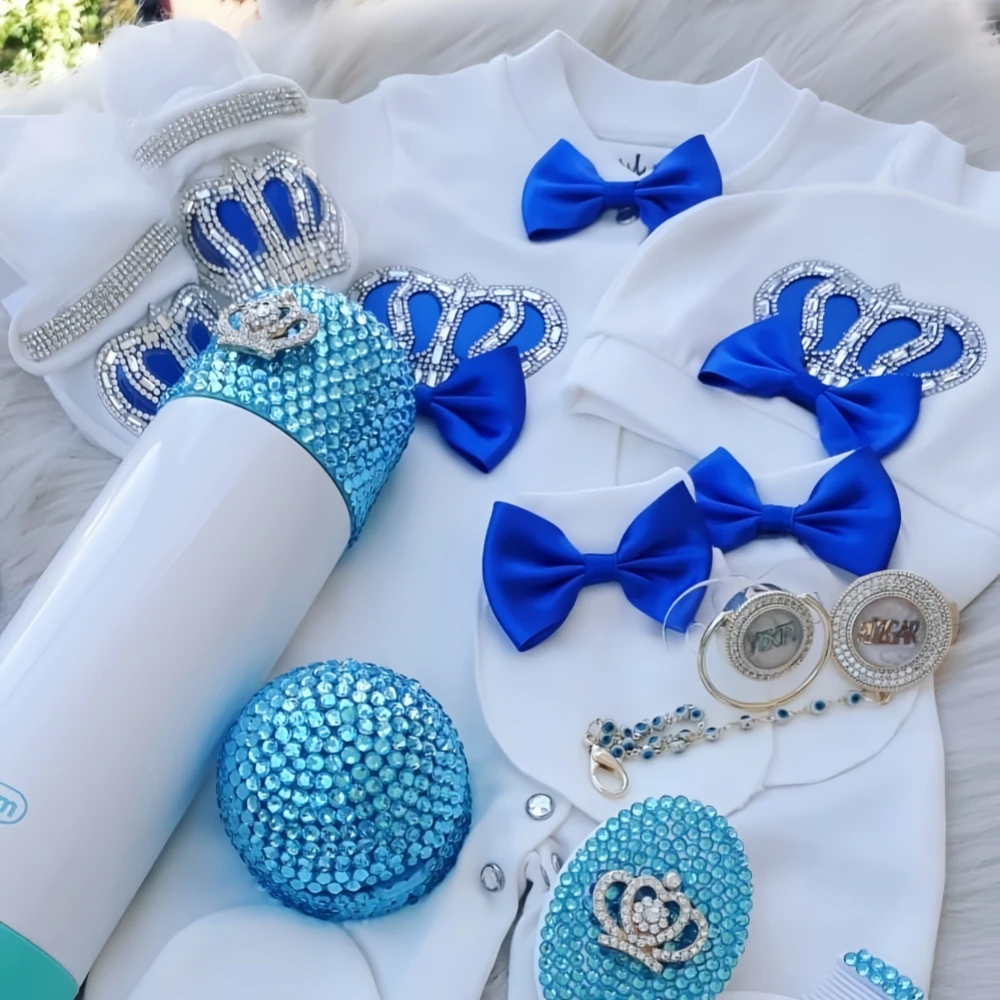 Фото Dollbling для маленьких девочек с драгоценностями, укладка короны, подарочный набор из 4 предметов, розовый, добро пожаловать, домашний наряд для малышей, роскошный дизайн, верхняя одежда bebe №1