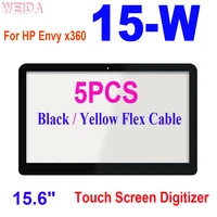 5pcs 15 6 touch screen for hp hp envy x360 15 w 15 w100nx 15 w000ni touch screen digitizer glass yellow black flex cable
