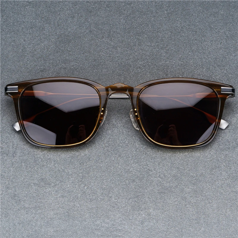 2022 New Vintage Fashion Pilot UV400 Polarized Sunglasses Ultra Light Pure Titanium Retro Square Design Women Man Top Quality