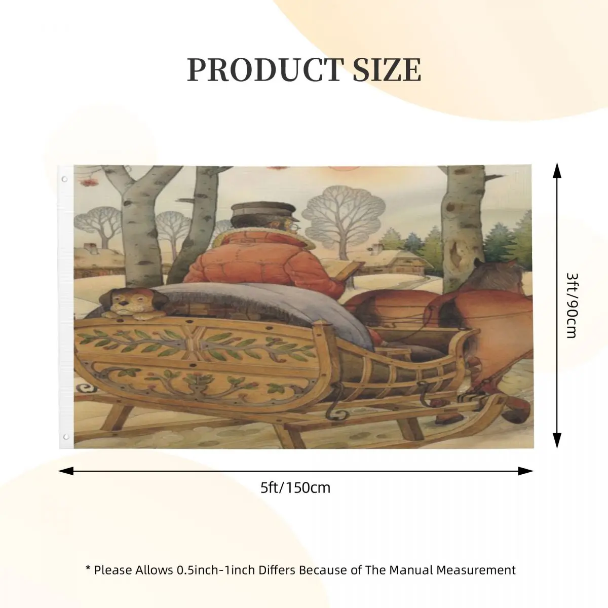 

Рождественские каникулы Kestutis Kasparavicius дуплексная печать один Флаг для украшения