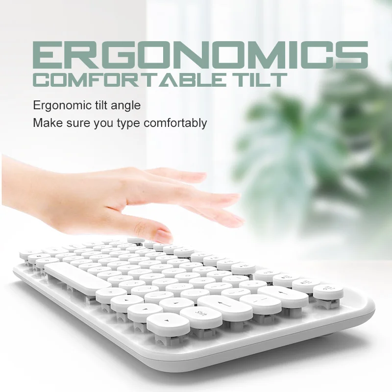 

Беспроводная клавиатура FVWI8 с круглой заглушкой, удобная Клавиатура для ноутбука, внешняя Офисная Клавиатура, аксессуары для компьютера, для дома и офиса