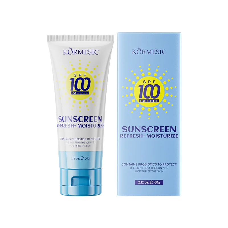 Фото Солнцезащитный крем KORMESIC SPF100 PA++++ с пробиотиками, освежающий, нелипкий, с защитой от УФ-излучения, увлажняющий, для лица и тела. №5