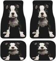 animal boston terrier puppy car mats universal drive seat carpet vehicle interior protector mats funny designs all weather mats