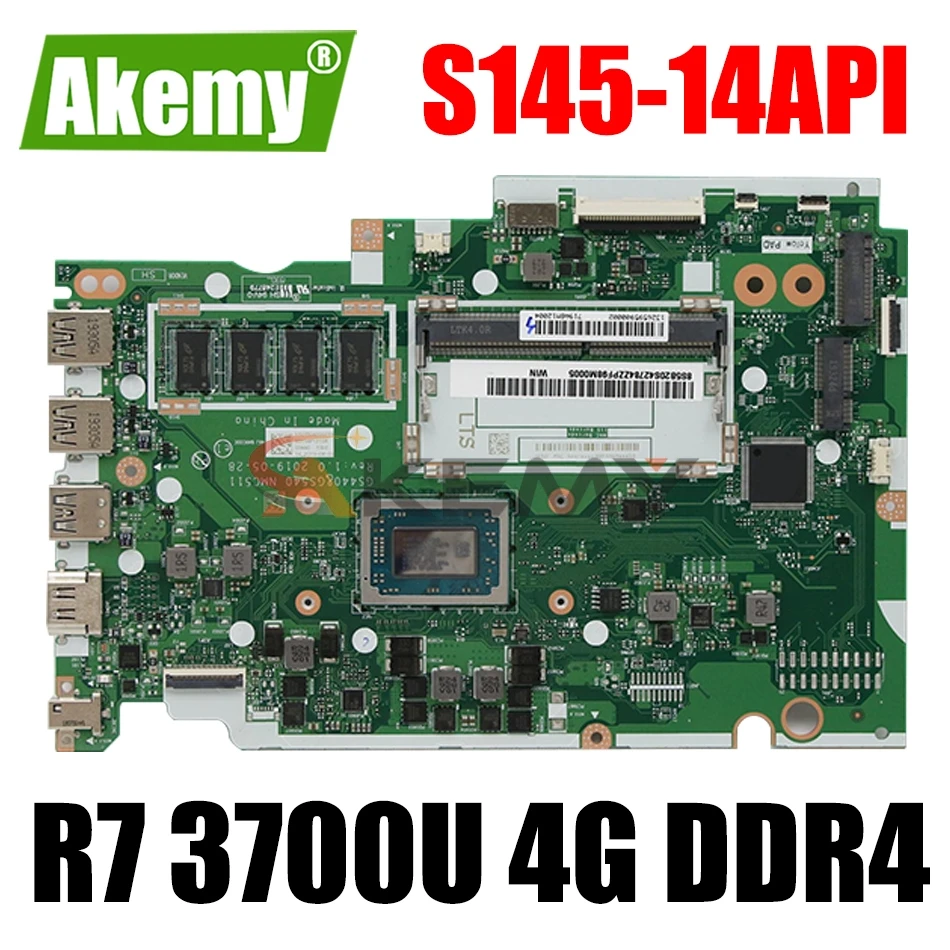 

For Lenovo IdeaPad S145-14API laptop motherboard NM-C511 motherboard with CPU R7 3700U 4G DDR4 FUR 5B20S42784 100% fully tested
