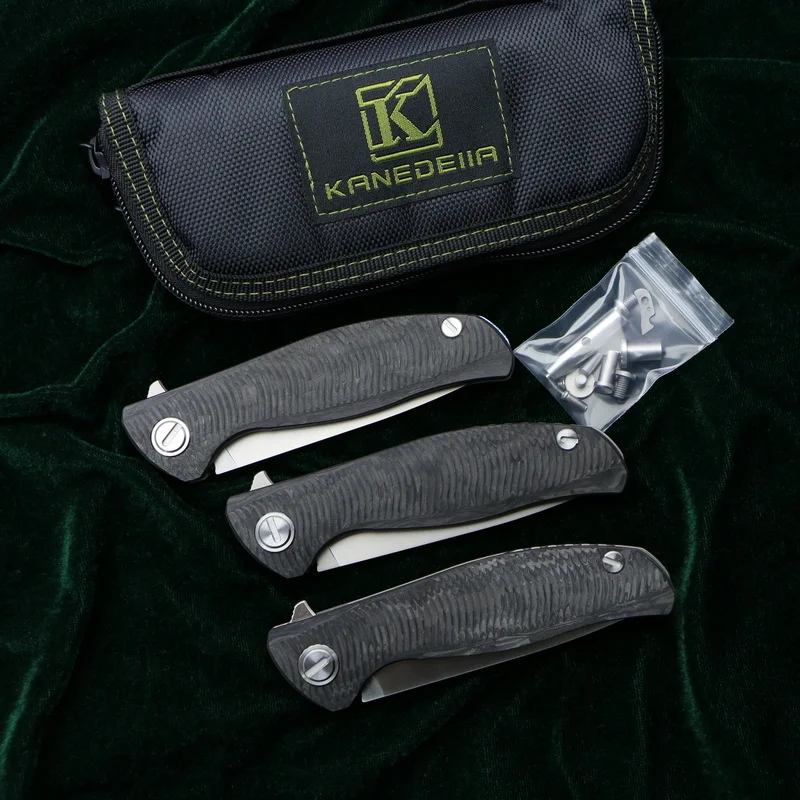 Складной нож Kanedeiia Flipper F3 карманный резец из титанового углеродного волокна с
